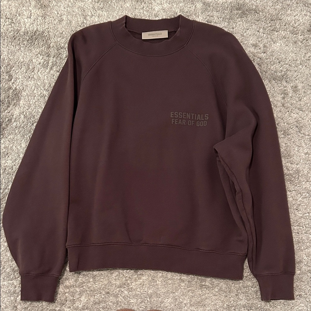 Essentials Men's Dark Brown Crewneck Sweater